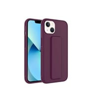 Apple iPhone 14 Plus Uyumlu Kılıf Zore Qstand Kapak (Mürdüm)