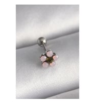 316L Çelik Gümüş Renk Zirkon Taşlı Çiçek Tragus Piercing - TJ-PR1277 TG-V 7572