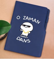 BK Gift O Zaman Dans Tasarımlı Lacivert Termo Deri Not Defteri 15x21cm-1