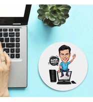 Kişiye Özel Bilgisayar Kurdu Erkek Karikatürlü Mousepad