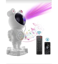 astoronot gece lambası bluetooth hoparlör galaxy gökyüzü yansıtma kumandalı (Sıcak Beyaz)