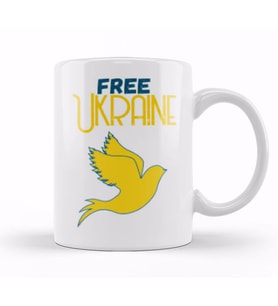 Free Ukraine War With Russia   Stay Strong Ukraine Flag 2022 Kupa Bardak Porselen