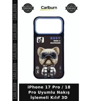 iPhone 17 Pro / 18 Pro Uyumlu Nakış İşlemeli Kılıf 3D Eğlenceli Akıllı Telefon Günlük