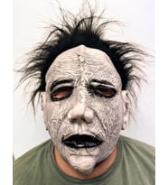 Siyah Saçlı Michael Myers Lateks Yüze Tam Yapışan Et Maske Korku Maskesi