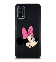 Realme 7 Pro Soft Premier Kapak Minnie Mouse-A Tasarımlı Silikon Kılıf - Siyah (Şeffaf)