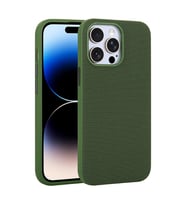 iPhone 14 Pro Max Kılıf M-Safe Şarj Özellikli Kumaş Tasarımlı Miami Sert PC Kılıf