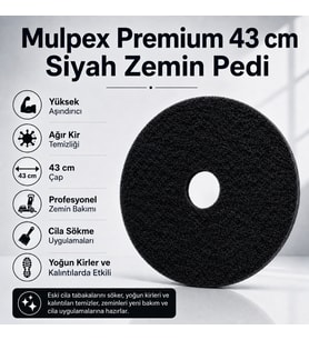 Mulpex Premium 43 cm Siyah Zemin Pedi – Cila Sökme ve Ağır Temizlik Pedi