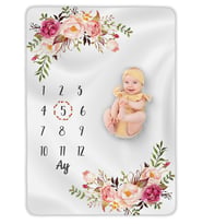 Bebek Hediyesi Aylık Anı Battaniyesi, Hediyelik Kız Bebek Yeni Doğan Doğum Hediye Seti, Baby Shower