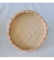 El Yapımı Bambu Rattan Örgü Yuvarlak Dekoratif Tepsi 25cm