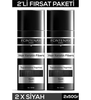 Fontenay Saç Dolgunlaştırıcı Keratin Fibers Siyah Topik Saç Tozu 50gr X2