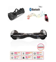 CityMate Elektrikli Kaykay Full Ledli Hoverboard Bluetooth Hoparlörlü 6.5 Inch Çanta Hediyeli D27