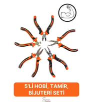 Mini Takı Bijuteri Seti Dayanıklı Kesme Kıvırma Pense Yan Keski Karga Burun Hobi Alet Takımı 5'li