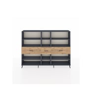 Arges Dolap 9 Raflı 3 Çekmeceli  220x30x163 Antrasit-Antrasit/Çam