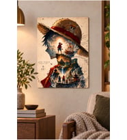 Dekoratif Luffy Metal Tablo – Modern Duvar Dekorasyonu Anime