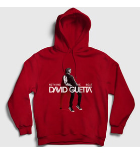 Presmono Unisex Kırmızı Beat Müzik Dj David Guetta Kapüşonlu Sweatshirt 489261tt