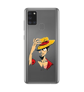 Samsung Galaxy A21S Uyumlu One Piece Luffy Tasarımlı Şeffaf Telefon Kılıfı