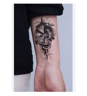 Mini Boy Saat Modelli Geçici Dövme, Mini Tattoo, Erkek Geçici Dövme, Kol Dövmesi