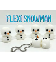 Hareketli Kardan Adam Anahtarlık - Flexi Snowman 3D Baskı Fidget Toy - Sevimli Yılbaşı Hediyesi - Eklemli Figür