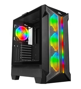POWERBOOST VK-Z002B 4-ARGB RING FANLI GAMING MID-TOWER PC KASASI