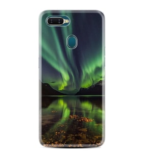 Oppo A5S A15 A16 A54 A55 A73 A74 Kılıf Desemli Silikon Kuzey Işıkları 1327
