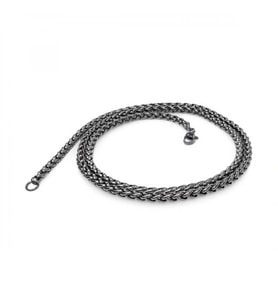 Moncuk Design Siyah Renk Çelik Kolye 4Mm 3351CEK016