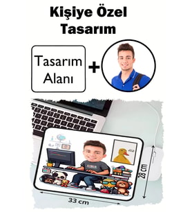 Kişiye Özel Karikatürlü Fotoğraflı 33x28 Cm Mousepad Kaymaz Taban Rahat Konforlu Mouse Pad
