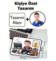 Kişiye Özel Karikatürlü Fotoğraflı 33x28 Cm Mousepad Kaymaz Taban Rahat Konforlu Mouse Pad