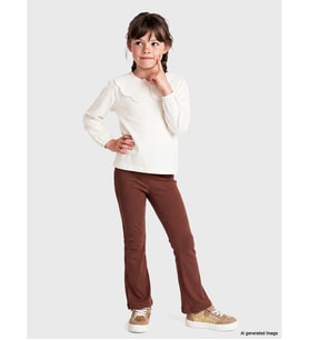 LCW Kids Kahverengi Kız Çocuk İspanyol Paça Tayt