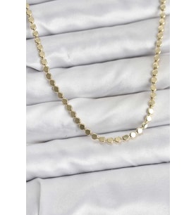 316L Çelik Zincir Gold Renk Ezme Zincir Model 45 cm Kadın Kolye - TJ-BKO10777