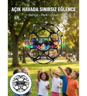 Şarjlı Futbol Topu Tasarımlı Mini Drone LED Aydınlatmalı Akıllı
