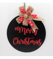 Lora Davet Ahşap Kapı Süsü Merry Christmas (1 Adet) Siyah - 54296