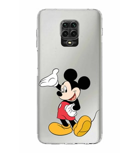 Xiaomi Redmi Note 9S  Kamera Korumalı Kapak Mickey Mouse Tasarımlı Şeffaf  Kılıf