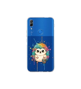 Huawei P Smart S ile Uyumlu Splash Kirpi Tasarımlı Şeffaf Silikon Kılıf
