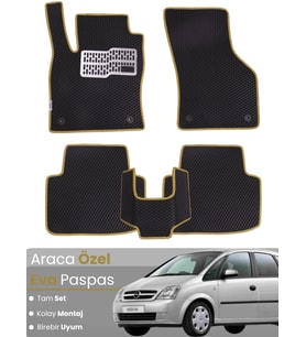 OPEL MERİVA A (2003-2010) Uyumlu EVA Paspas Tam Set–Araca Özel,Oto Paspas,Kolay Montaj