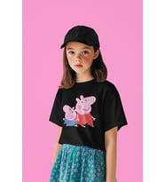 Peppa Pig Baskılı Unisex Çizgi Film Çocuk Tişört (1-12 Yaş)