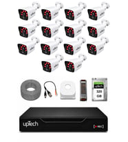 UPTECH 14 Kameralı Güvenlik Kamera Seti 2MP 1080P Full HD 6 Atom LED Gece Görüşlü 320GB HDD 5525