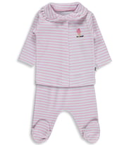 Civil Baby Çizgi Empirme 1-9 Ay Pijama Takımı - Beyaz