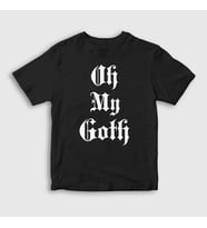 Presmono Unisex Çocuk Beyaz Oh My Goth T-Shirt 523649tt (Siyah)