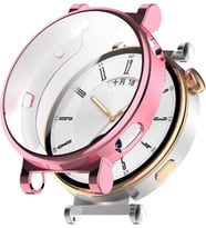 Huawei Watch GT 6 41mm Silikon Parlak Renkli Ekran Koruyuculu Kasa Koruyucu (42m (Pembe)