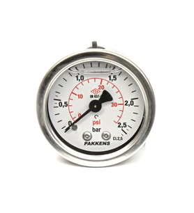 50mm Gliserinli, 0-2.5 Bar Arkadan Bağlantılı Manometre