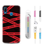 Huawei P20 Lite Mate 10 20 Lite Pro P40 Lite KılıfKablo Koruma Spiral Silikon Danger 1372