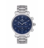 Hislon Ms102s-11ss Japon Analog Çelik Gri Lacivert Kadran Safir Cam 44 mm Erkek Kol Saati