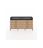 Arges Konsol 2 Raflı 8 Çekmeceli  176x30x99 Antrasit-Antrasit/Çam