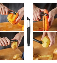Fiskars Hareketli Bıçaklı Soyucu, Uzunluk: 18 Cm, Çelik/Plastik, Fonksiyonel Şekil, Siyah/Turuncu, 1 (Çok Renkli)