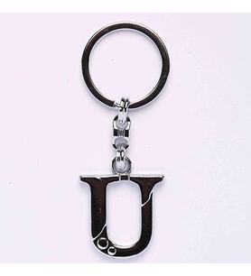 METALİK KROM VE HARF ANAHTARLIK-(U HARFİ)ANAH50