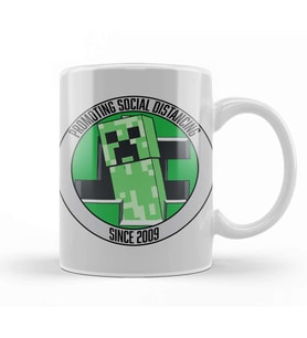 Minecraft Creeper Social Distancing Champion Kupa Bardak Porselen