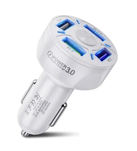 USLİON QC3.0 4- Port Çıkışlı Çoklu Usb Araç Şarjı Şarj Aleti-(5775) - LOHO3291-6398 (Siyah)