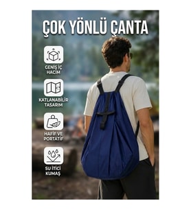 Geniş Hacimli Katlanabilir Omuz Çantası – Kamp, Seyahat, Spor ve Piknik Kullanımı