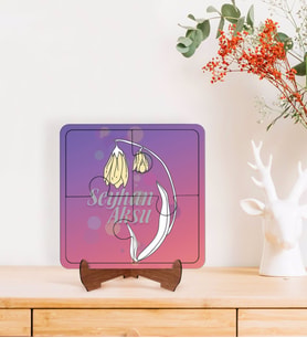 BK Gift Kişiye Özel İsimli Kadınlar Günü Tasarımlı Ahşap Standlı Puzzle Çerçeve-13