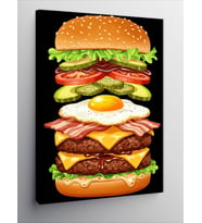 Kanvas Tablo Katlı Hamburger Görseli